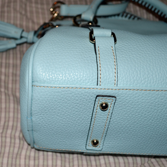 Dooney & Bourke Pebble Small Satchel Pale Blue Bag - Picture 5 of 7